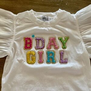 Lola + The Boys White Birthday Ruffle Tee